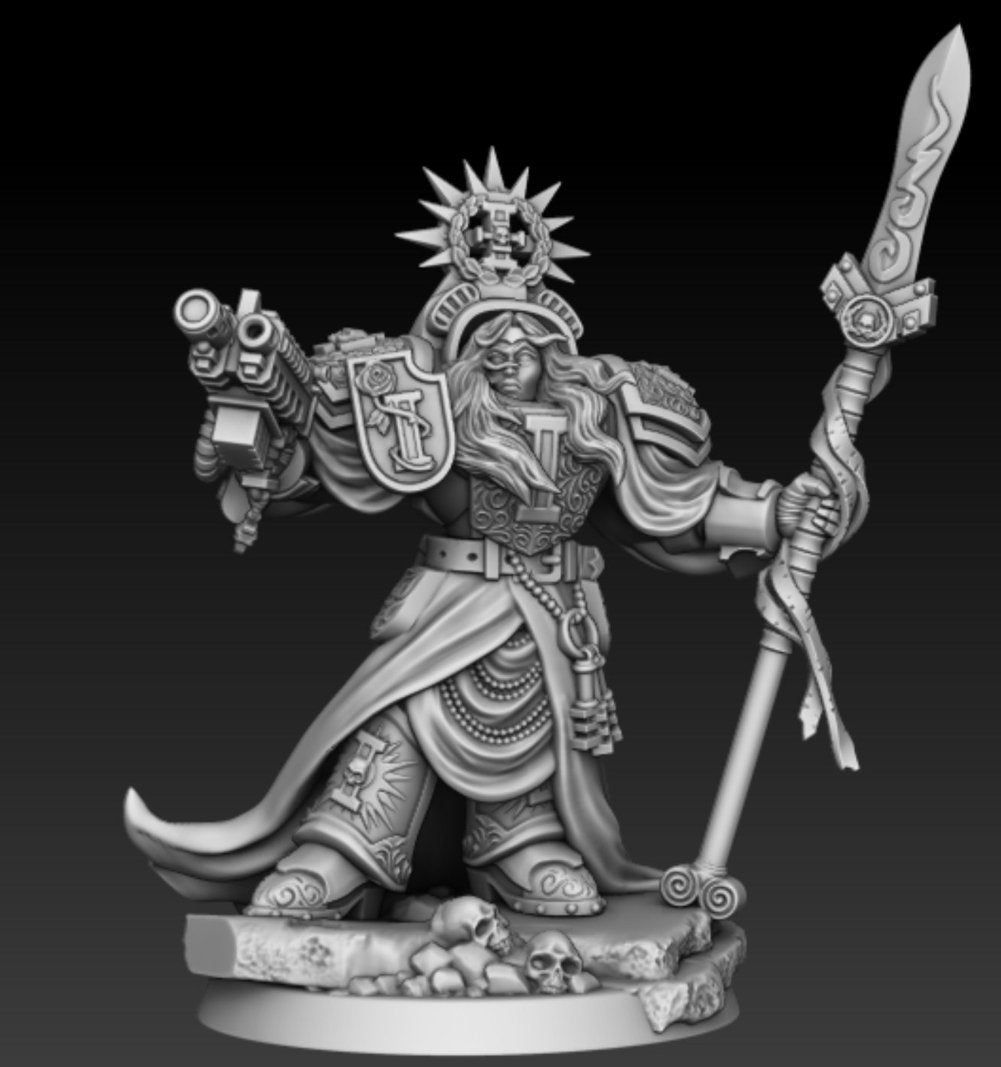 Mediocre StudiosInquisition Mistress in Heavy ArmorTabletop Gaming Miniature