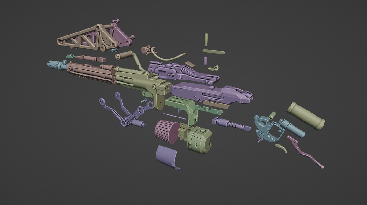 Mediocre StudiosAliens L56A3 Smartgun (.stl)3D Model STL