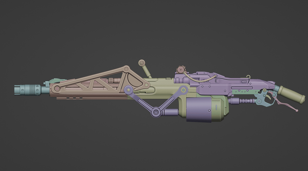 Mediocre StudiosAliens L56A3 Smartgun (.stl)3D Model STL