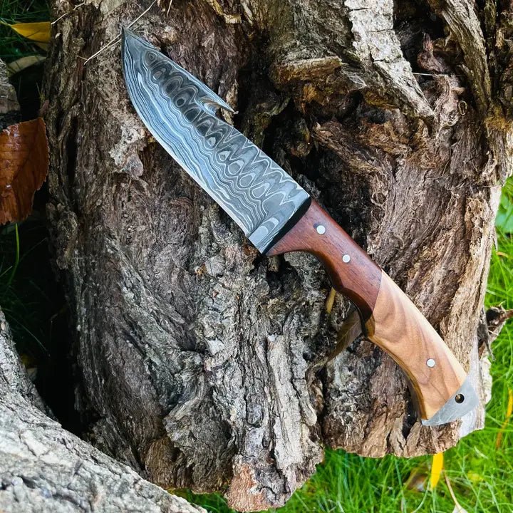 Mediocre StudiosDamascus Steel KnifeLaser Engraved