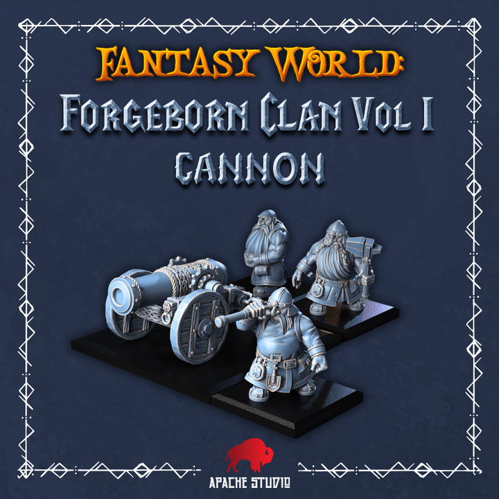 Mediocre StudiosForgeborn Clan: Cannon (dwarf unit)Tabletop Gaming Miniature