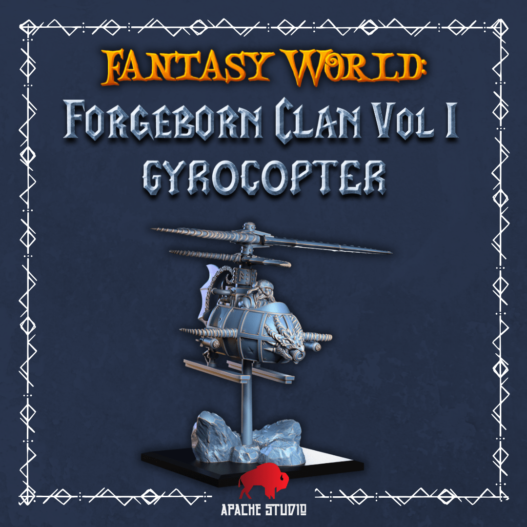 Mediocre StudiosForgeborn Clan: Gyrocopter (dwarf unit)Tabletop Gaming Miniature