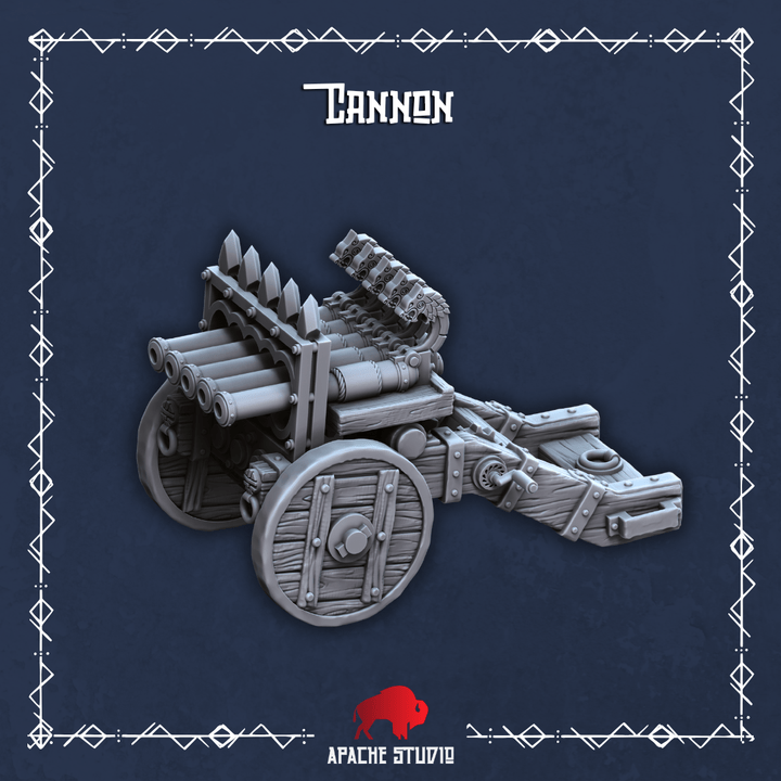 Mediocre StudiosForgeborn Clan: Multi - Barreled Cannon (dwarf unit)Tabletop Gaming Miniature