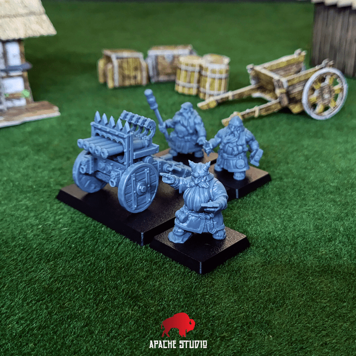 Mediocre StudiosForgeborn Clan: Multi - Barreled Cannon (dwarf unit)Tabletop Gaming Miniature
