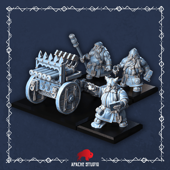 Mediocre StudiosForgeborn Clan: Multi - Barreled Cannon (dwarf unit)Tabletop Gaming Miniature