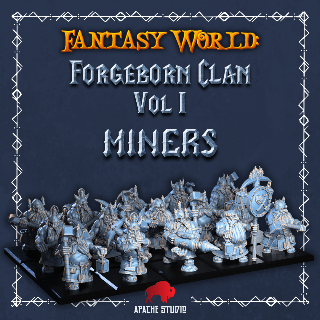 Mediocre StudiosForgeborn Clan: Rangers (dwarf unit)Tabletop Gaming Miniature