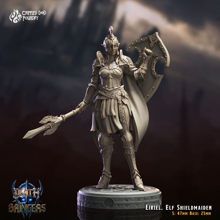 Mediocre StudiosLiriel, Elf ShieldMaidenTabletop Gaming Miniature
