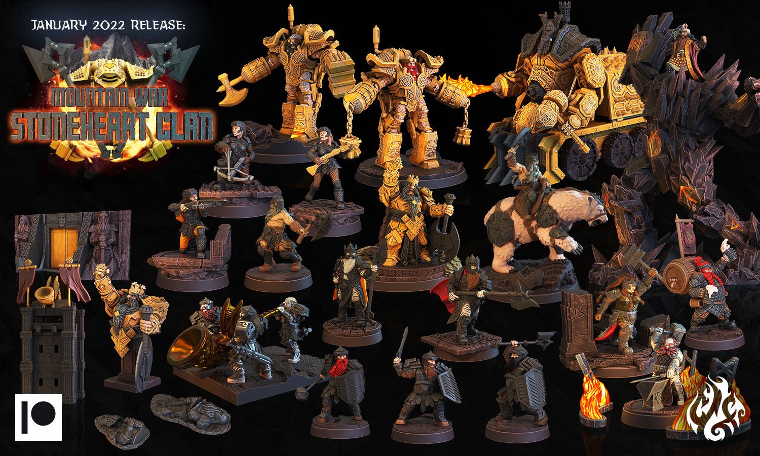 Mediocre StudiosMountain War: StoneHeart ClanTabletop Gaming Miniature
