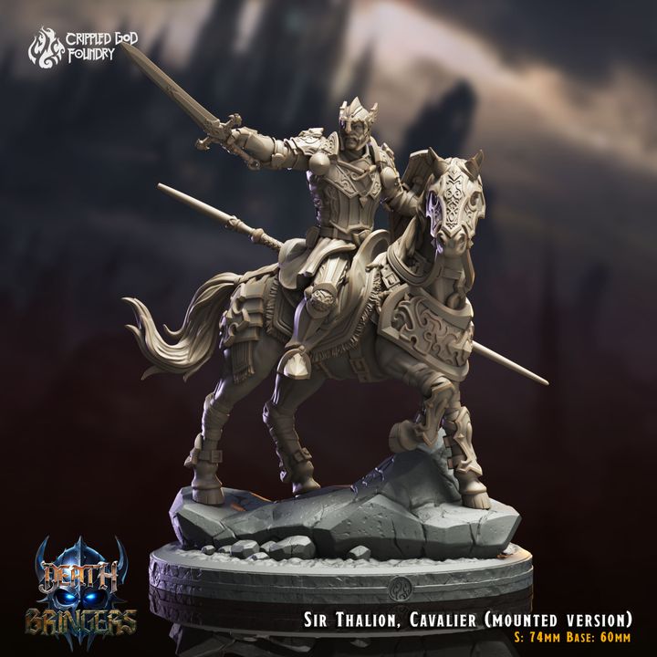 Mediocre StudiosSir Thalion, Cavalier (Mounted Version)Tabletop Gaming Miniature