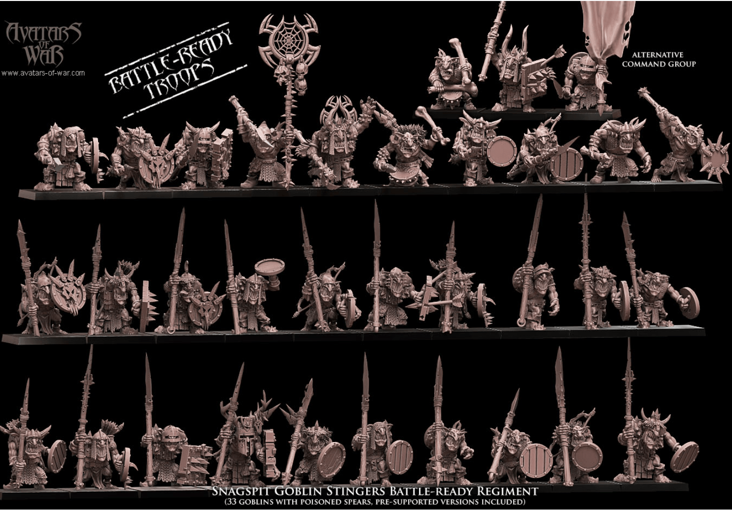 Mediocre StudiosSnagspit Goblin Stingers Battle - Ready regimentTabletop Gaming Miniature