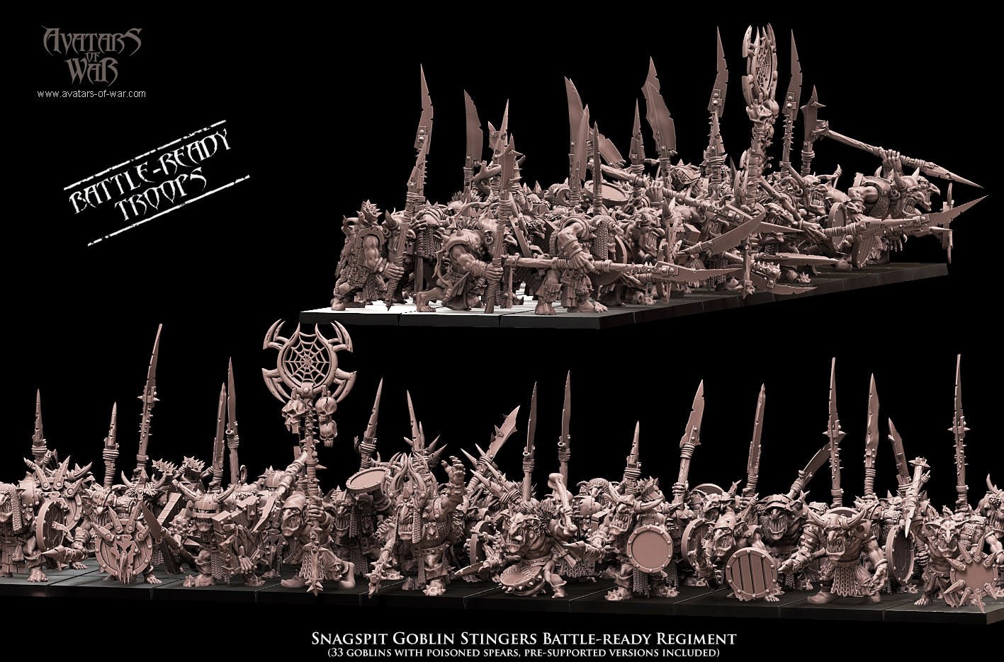 Mediocre StudiosSnagspit Goblin Stingers Battle - Ready regimentTabletop Gaming Miniature